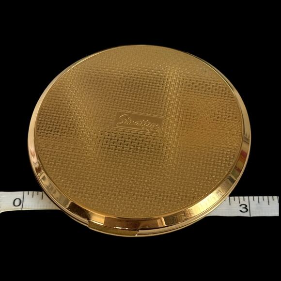 Stratton Powder Compact Mirror Strawberry Thief William Morris Gold Tone Birds - Picture 5 of 10